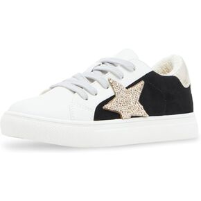 Steve Madden Girls Shoes Girls Rezume Sneaker, Black/Gold Rhinestone, 3 Little Kid