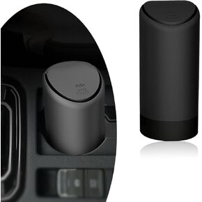 1 Pack Car Trash Can Replacement, Automatic Rebound Design, 2.5In x 6.2In Cylindrical Soft Silicone Automotive Storage Accessories, Universal Waterproof Vehicle Trash Bucket (Black)