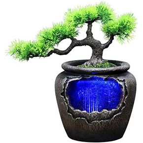 Waterfall Fountain Indoor Tabletop Water Fountain Rockery Stream Tabletop Fountain Fountains and Waterfalls Desk Fountain with Automatic Pump and Switch (Style 2)