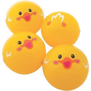 Fun Express Rubber Duck Beach Balls, Set of 12 - Each is 11 Inch - Rubber Ducky Party Decorations