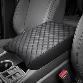JOYTUTUS Center Console Cover Compatible with 2023 2024 2025 Pilot & 2024 Passport Ridgeline, Car Armrest Cover Console Pad Cushion, Black Leather Center Console Armrest Cover lid Middle Console Cover