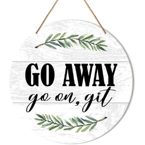 Funny Welcome Sign Front Door Decor, Welcome Round Hanging Sign Decor Farmhouse Wall Decorations Entryway Wood Sign for Door, Porch, Home, Depends Who You Are in Saudi Arabia