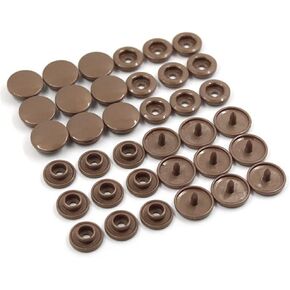 20 Sets T5 Resin Plastic Snaps Buttons Snap Fasteners Press Studs for Clothing DIY (22# Coffee)