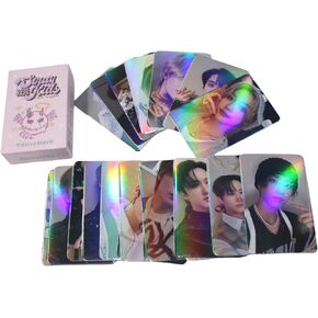 Stray Kids album Laser card Stray Kids album lomo Cards Stray Kids 50 PCS Shinning Card Postcard Stray Kids Card Postcard Photocards Stray Kids message card