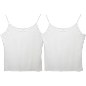CROSSDECOR 2 Piece Women's Camisole Tops Basic Undershirts Camisoles Spaghetti Strap Tank Top