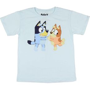 Bluey Girl's Dancing Bluey and Bingo Kids Graphic Tee Crewneck Short Sleeve T-Shirt