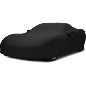 Indoor Car Cover Replace for 1997-2024 Porsche 718 Boxster/Cayman 986/987/981, Black &Red Luxurious Soft Stretch Satin Indoor Car Cover for Dust-Proof, Underground Garage, Car Show