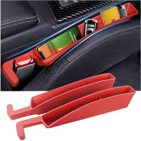 2PCS New Car Seat Gap Filler with 2 Storage Areas,Stylish Car Seat Gap Storage for Stabilizing Phone,Keys Wallet,Universal Car Seat Gap Filler Organizer Interior Accessories (Carbon Black)