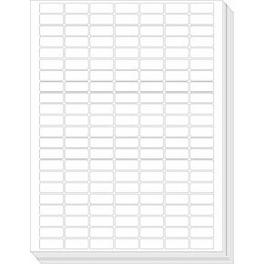 1540 White Rectangular Labels, White Code Labels Water/Oil/Tear Proof Stickers Removable No Residue for Bins, Kitchen Containers (Each Sheet is Letter Size 8.5" x 11")
