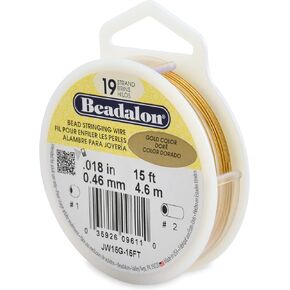 Beadalon 19-Strand 0.015" (0.38 mm) 15 ft (4.6 m) Silver Color Bead Stringing Wire