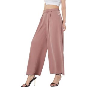 Women High Waist Casual Wide Leg Long Pants Trousers