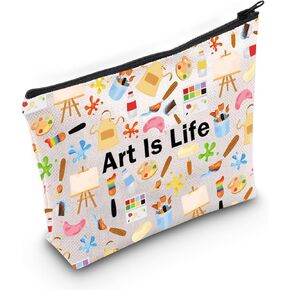JXGZSO Artist Gift For Women Art Makeup Bag With Zipper Paintbrush Organizer Bag Gift For Art Lover Teacher