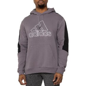 adidas Men's Future Icon Embroidered Badge of Sport Fleece Hoodie, Trace Grey, X-Large