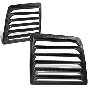 DNA MOTORING WINL-004 Pair Glossy Finish Rear Window Scoop Louvers Sun Shade Cover,Black