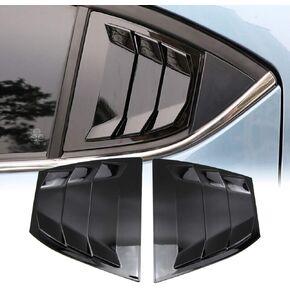فتحات النوافذ الجانبية الخلفية متوافقة مع Mazda 3 M3 Axela 2014 2015 2016 2017 2018 ABS غطاء ظل مغرفة ستائر تنفيس الهواء مصراع نمط السباق باللون الأسود اللامع
