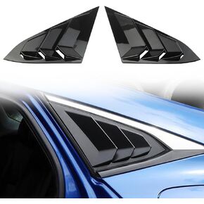 Rear Side Triangular Window Louvers Compatible with Honda Civic Sedan 10th Gen 2016 2017 2018 2019 2020 2021 Black Window Louvers
