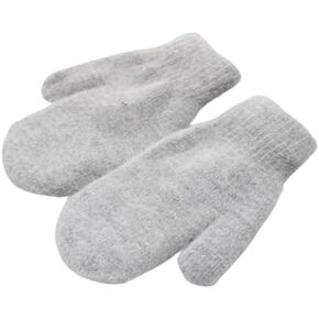 Winter Warm Mittens for Women Men - Soft Faux Rabbit Fur Mittens Elastic Cuff Fashionable Stretchy Knit Gloves Cold Weather