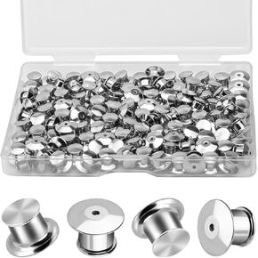YGAOHF 60PCS Locking Pin Backs for Enamel Pins, Secure Pin Backs, Copper Pin Backs Locking, Silver Pin Keepers Locking Clasp, Pin Locks for Backpack, Brooches, Pins, Insignia, Name Tag, Display Books in Kuwait