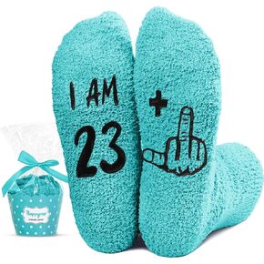 HAPPYPOP 24th Birthday Gifts Ideas for Women - Socks for 24 Year Olds, Best Gifts for 24 Year Old Woman, 24th Birthday Socks