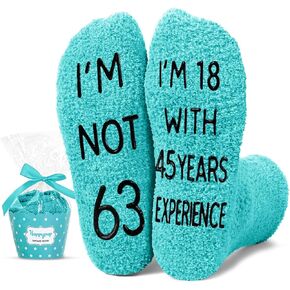 HAPPYPOP 63rd Years Old Birthday Gifts for Women - Socks for 63 Year Olds, Gift Ideas for 63 Year Olds, Best Gifts for 63 Year Old Woman