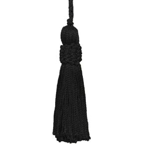 Set of 10 Black Crown Head Chainette Tassel, 3 Inch Long with 2 Inch Loop, Basic Trim Collection Style# CT03 Color: Black - K9