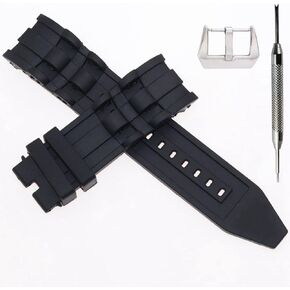 Silicone Watch Band for Invicta Pro Diver 6977 6978 6981 6983 6984 6986 6991-26mm Black Rubber Watch Band Strap Compatible with Invicta Watch