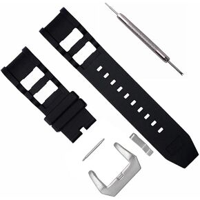 Replacement Silicone Watch Band for Invicta Russian Diver Watch -26mm Black Rubber Watch Band Strap Compatible with Invicta Watch 1088 1090 1091 1242 1243 1433 1434 1435