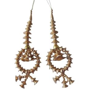 بلوزة ساري للسيدات من Lehenga باللون الذهبي Latkan مزخرفة ومعلقة بشرابة مطرزة بالخرز (GOLD5)