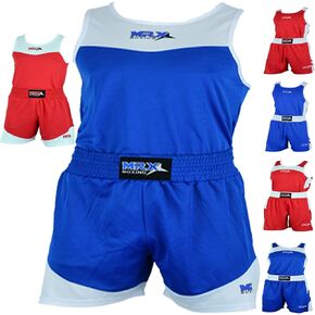 MRX Men’s Boxing Competition Uniform Jersey & Trunk for Training MMA Muay Thai Cage Fight Kickboxing Clothing
