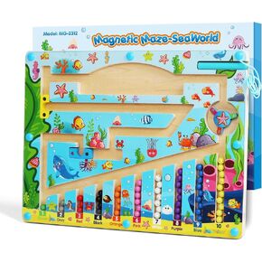Montessori Toys for 3+ Year Old Boys Girls, Magnetic Maze for Color Number, Educational Toys for Kids 3 4 5 Years Old, Toddlers Puzzle Learning Toys Birthday for 3 Year Old Boys Girls