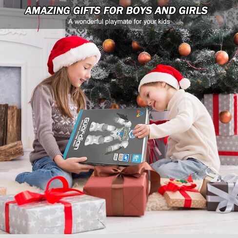 ألعاب للأولاد والبنات من عمر 6-12 سنة، لعبة روبوت للتحكم عن بعد قابلة لإعادة الشحن، روبوت RC ذكي قابل للبرمجة مع مستشعر للإيماءات 2.4 جيجا هرتز، أبيض in Kuwait