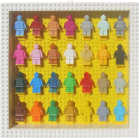 Building block photo framemini character display cabinet Memorabilia Display Case for Figures dustproof desktop wall mounted minifigure display case display Holds Up to 28 Figures(pf28yb) in Saudi Arabia