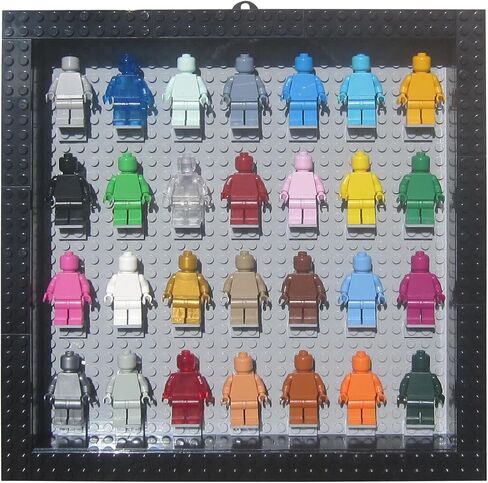 Building block photo framemini character display cabinet Memorabilia Display Case for Figures dustproof desktop wall mounted minifigure display case display Holds Up to 28 Figures(pf28yb) in Saudi Arabia