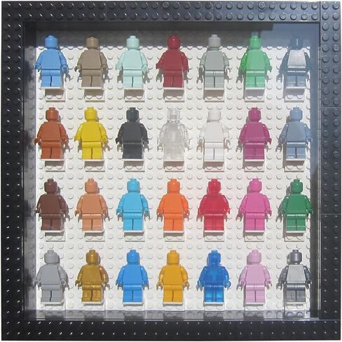 Building block photo framemini character display cabinet Memorabilia Display Case for Figures dustproof desktop wall mounted minifigure display case display Holds Up to 28 Figures(pf28yb) in Saudi Arabia