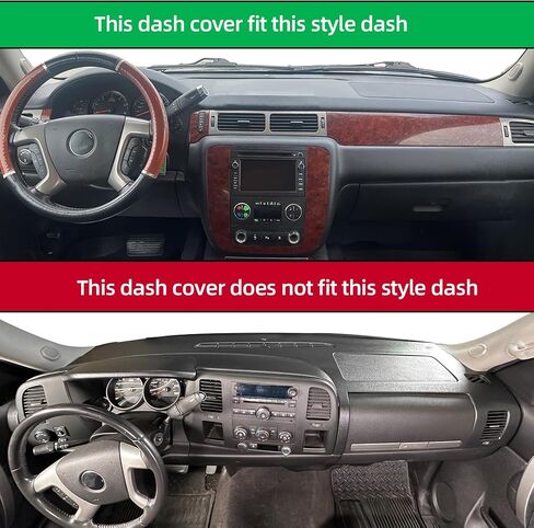 TANDI Dash Cover Mat Fit for Chevy Chevrolet Silverado and GMC Sierra 1999-2007 1500 2500HD 3500HD Dashboar Cover (Dacron (Black+Red Trim), TANDI-SG105) in Saudi Arabia