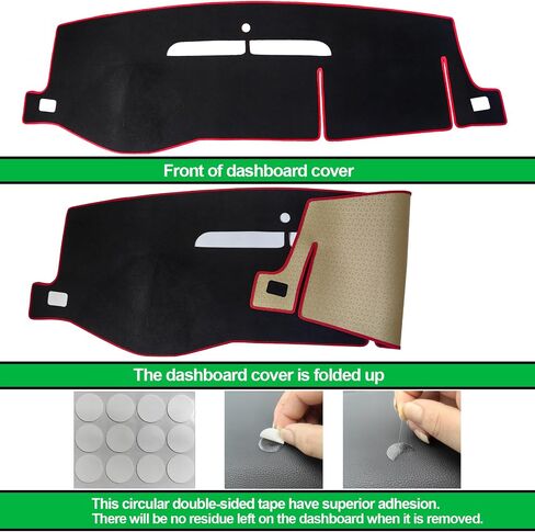 TANDI Dash Cover Mat Fit for Chevy Chevrolet Silverado and GMC Sierra 1999-2007 1500 2500HD 3500HD Dashboar Cover (Dacron (Black+Red Trim), TANDI-SG105) in Saudi Arabia