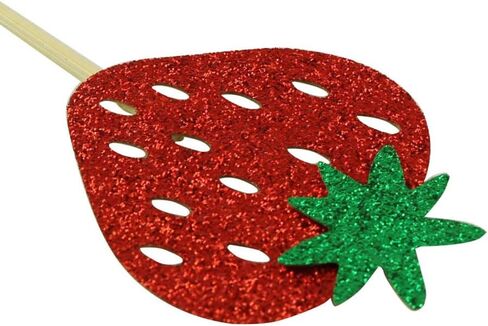 XGNG 50PCS Strawberry Cupcake Toppers Glitter Birthday Strawberry Cupcake Picks Cupcake Decorations or Fruit Baby Shower Kids Birthday Summer Berry Cupcake Decorations Party Supplies in Saudi Arabia