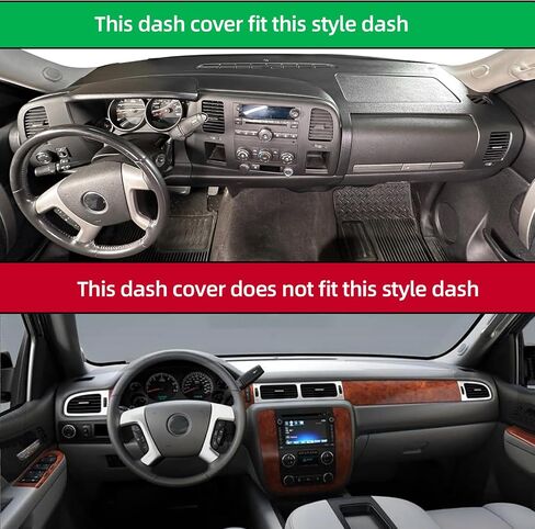 TANDI Dash Cover Mat Fit for Chevy Chevrolet Silverado and GMC Sierra 1999-2007 1500 2500HD 3500HD Dashboar Cover (Dacron (Black+Red Trim), TANDI-SG105) in Saudi Arabia