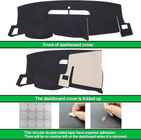 TANDI Dash Cover Mat Fit for Chevy Chevrolet Silverado and GMC Sierra 1999-2007 1500 2500HD 3500HD Dashboar Cover (Dacron (Black+Red Trim), TANDI-SG105) in Saudi Arabia