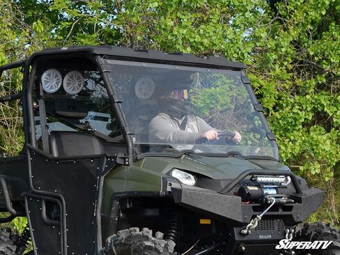 SuperATV Heavy Duty Clear Scratch Resistant Full Windshield for 2016+ Polaris Ranger Full-Size 570 / Crew | 1/4" Thick Polycarbonate| Preinstalled Bulb Seal Than Glass | Hard Coated | USA Made! in Kuwait