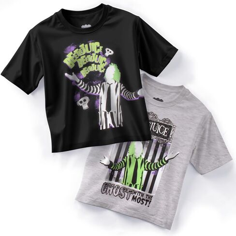 WARNER BROS Beetlejuice Boys Graphic Tees Short Sleeve T Shirts Beetlejuice Graphic Print T Shirt 2 Pack Boys Tees in Saudi Arabia