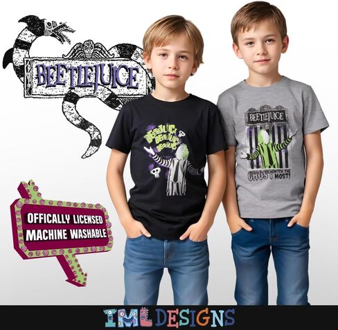 WARNER BROS Beetlejuice Boys Graphic Tees Short Sleeve T Shirts Beetlejuice Graphic Print T Shirt 2 Pack Boys Tees in Saudi Arabia