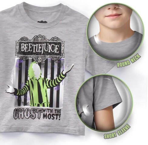 WARNER BROS Beetlejuice Boys Graphic Tees Short Sleeve T Shirts Beetlejuice Graphic Print T Shirt 2 Pack Boys Tees in Saudi Arabia