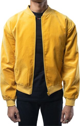 Men’s Velvet Bomber Jacket,Lightweight Front Zipper, Full Sleeve Windbreaker Regular Fit Smooth Velvet Jackets in Kuwait