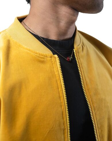 Men’s Velvet Bomber Jacket,Lightweight Front Zipper, Full Sleeve Windbreaker Regular Fit Smooth Velvet Jackets in Kuwait