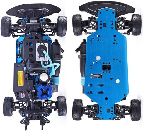 Nitro RC Cars Truck 1/10 Two Speed Nitro Gas Power Truck for Adult Professional Fast Drift Remote Control Car Nitrogen Drive 4WD 80KM/H Metal Chassis Gas Off Road Short Course Truck (Black) in Kuwait