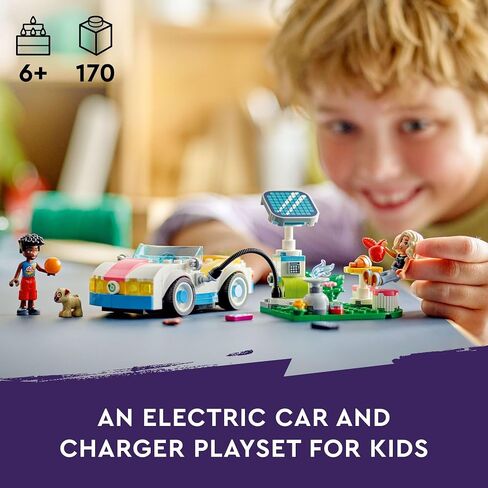 LEGO Friends Electric Car and Charger Building Toy for Kids, Role Play Toy, Adventure Toy, Includes Mini-Doll Characters Nova and Zac, Gift Idea for Kids, Girls, and Boys Ages 6 Years and Up, 42609 in Saudi Arabia