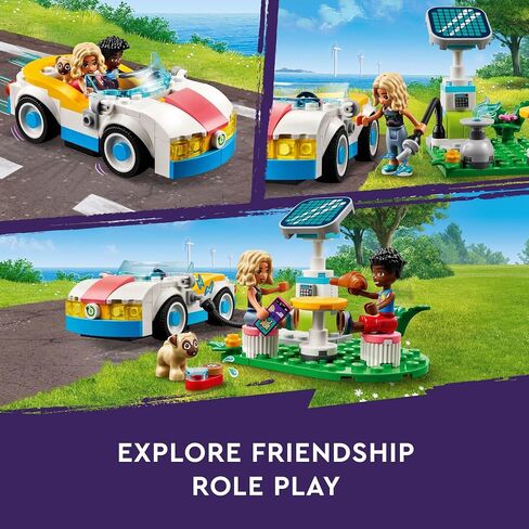 LEGO Friends Electric Car and Charger Building Toy for Kids, Role Play Toy, Adventure Toy, Includes Mini-Doll Characters Nova and Zac, Gift Idea for Kids, Girls, and Boys Ages 6 Years and Up, 42609 in Saudi Arabia
