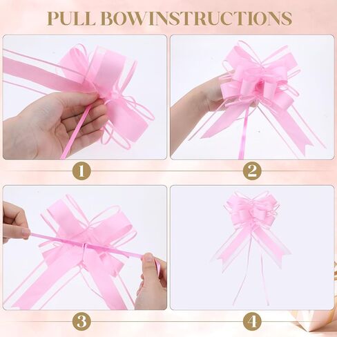 10 PCS Large Pull Bows Wrapping Ribbon Bow Present Wrapping Pull Bow wif Ribbon for Christmas Birthday Presents Wedding Gift Baskets Presents Package-6 Inches(Pink) in Saudi Arabia