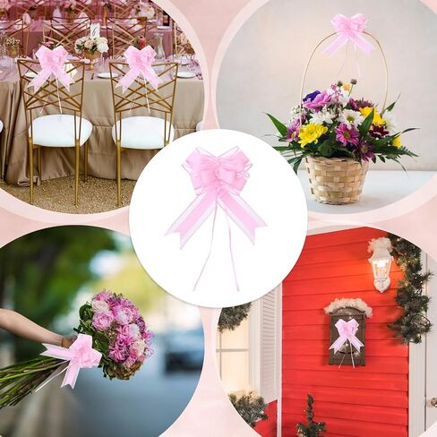 10 PCS Large Pull Bows Wrapping Ribbon Bow Present Wrapping Pull Bow wif Ribbon for Christmas Birthday Presents Wedding Gift Baskets Presents Package-6 Inches(Pink) in Saudi Arabia